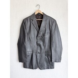 vtg Stafford men's brown leather blazer jacket size S